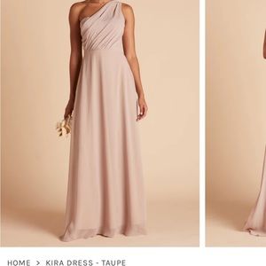 Kira Chiffon Birdie Grey Dress in Taupe